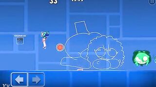 Grabbing a admirable booty in Geometry Dash