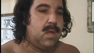 Ron Jeremy bangs constricted black booty at home