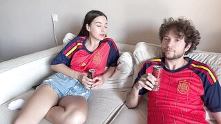 I Drilled and Creampied a Stranger Right In advance of the World Cup Football Match on the Trainer!!