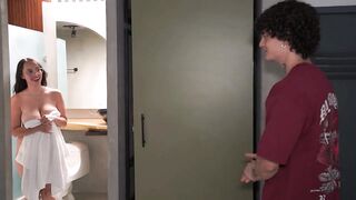 Shy dude enjoys his most good ally's girlfriend's large bazookas - secret sex