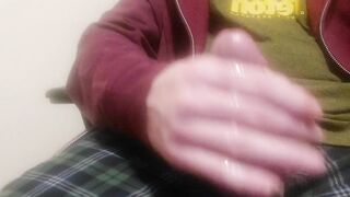 Swollen nuts full of cum leads an edging schlong to drain each drop of alluring sperm