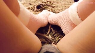Fuzzy Socks Tease
