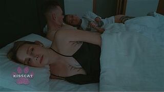 Effy Lil Seduces Her Step Sister's Boyfriend in Their Shared Hotel Couch Right Beside Her Unaware Step Sister