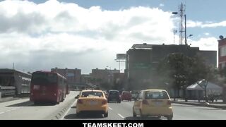 Colombian mami Marcela Diaz gets massive load on her corpulent lips