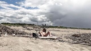 mother I'd like to fuck Floozy Topless Exhibitionist on the Beach, Teases Voyeur and Gets Drilled in Front of Everybody