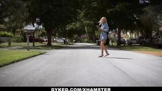 Dyked - Teen Lesbians Scissoring Almost Caught