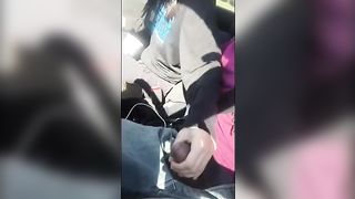 Lesbian Friend Gives Hand Job While Driving