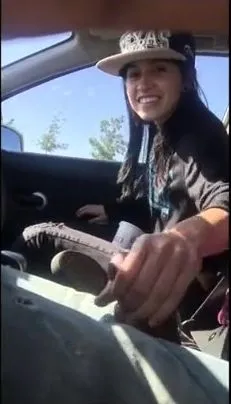 Lesbian Friend Gives Hand Job While Driving - Lesbian Porn Videos