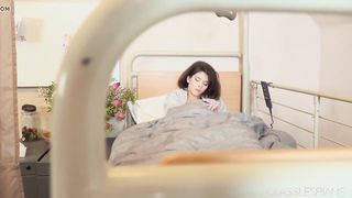Teen caught masturbating by lesbian nurse and she gets pussy