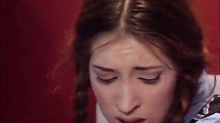College beauty in pigtails blows and screws the janitor