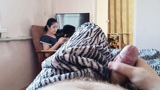 Stepson's morning hand job and ramrod sucking from stepmom