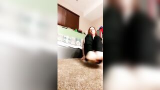 Female Foot Fetishist's Toe Sucking Floor Masturbation