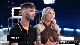 WIFEY Tattooed Golden-haired Hotwife wishes ebony weenie