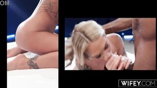 WIFEY Tattooed Golden-haired Hotwife wishes ebony weenie