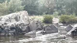 Thunderstorm Outdoor Naked Adventures - Double Spunk fountain
