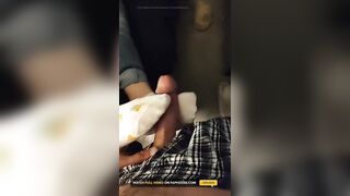 White Fruity Ankle Sockjob Sock Footjob - Cum on Socks