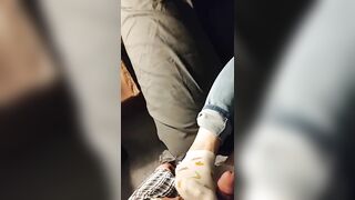 White Fruity Ankle Sockjob Sock Footjob - Cum on Socks