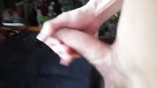 a youthful chap has his own fetish: this guy cums on honeys's garments