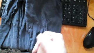 a youthful chap has his own fetish: this guy cums on honeys's garments
