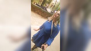 Sissy has to walk home with a giant load of cum of her face, humiliating cumwalk