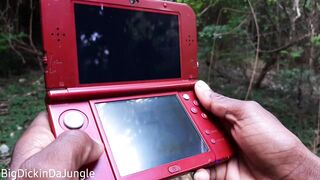 I discover a device that apears to be a 3DS whilst Walking Undressed in Nature - See me Cum all over it