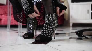 pounding heels and foot fetish from the bitch goddess, for my dogs. GinnaGg