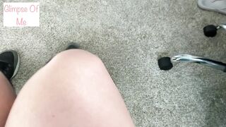 naked foot, putting on knee high socks, and nike shoes - glimpseofme