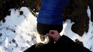 Polish teenage hotty wishes to suck me on a winter walk, ending up on her ebony jeans