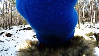 Polish teenage hotty wishes to suck me on a winter walk, ending up on her ebony jeans