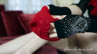 headmistress changes nylons and changes suit, foot fetish, nylons fetish, shoes fetish - GinnaGg