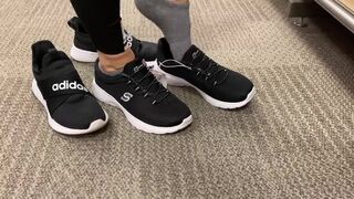 PUBLICLY TRYING ON SHOES IN TARGET