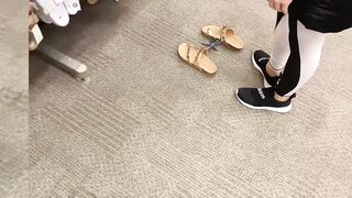 PUBLICLY TRYING ON SHOES IN TARGET