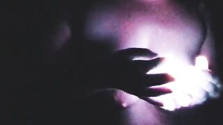 BunBuns 1st Undress Tease Using LED Gloves! (No Music)