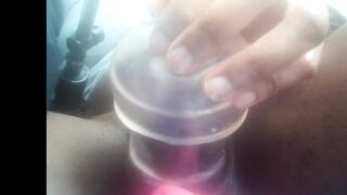 BIZARRE CLOSE-UP 4-INCH MEGA CLITORIS PUMP, JERK AND CUM [Livestreamed]