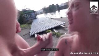 REAL PAIR + ALLY!! Public climax - StevenShame.dating