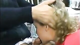 French golden-haired hard drilled in three-some with Papy Voyeur