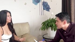 Elizabeth Marquez gives her butt cheeks to her boss so this chab won't fire her