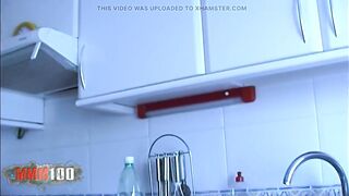 Mona Green: Blond Geting Undressed in the Kitchen