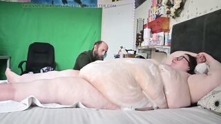 SSBBW and Thrall Couch Washroom Pleasure Part two