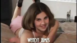 Cute brunette hair teen likes draining her bf's dong
