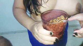 WOW, MY SNACK WAS AGREEABLE, CEREAL WITH CHICKEN MILK!!
