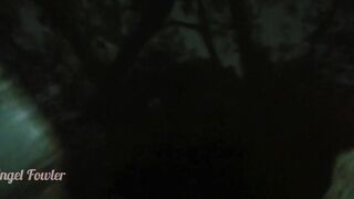 Hotty Peeing in darkness into tropical river after sunset - Gal Fowler