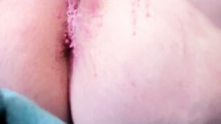 Dark hole spanked and treated with sexy wax