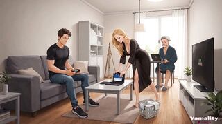Stepmom Seduces Stepson in Laundry Room