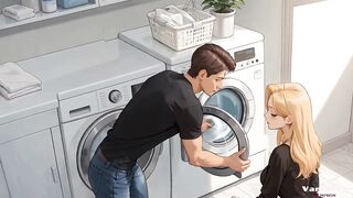 Stepmom Seduces Stepson in Laundry Room