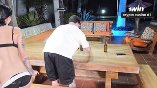 My boyfriend leaves me alone and I bang his stepbrother outdoors - Luna Vitaler & Danner Mendez