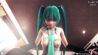 CG ANIME POV Hatsune Miku rides your penis