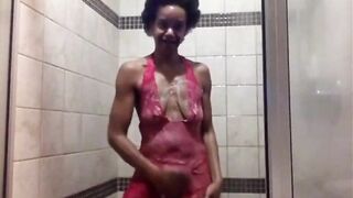 Pink Lace shower Ginger MoistHer web camera model please subscribe! Thank U!