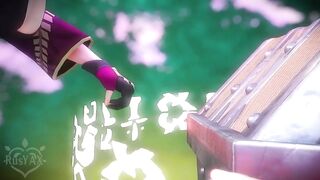 Kuki Shinobu gets caught by Lawachurl and gets screwed hard - Genshin Impact