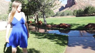 Sexy Mama On Park Grass Undressed